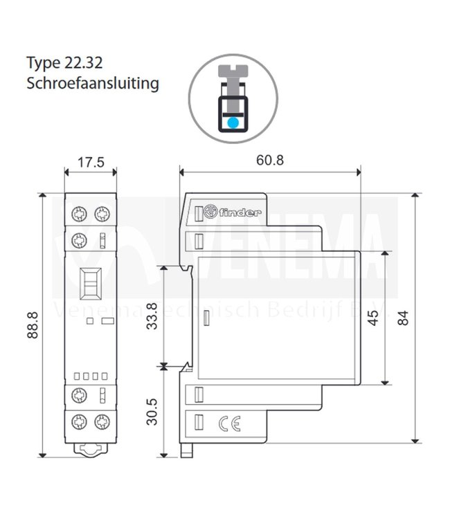 25A Magneetschakelaar AgSnO2 - 2 contacten