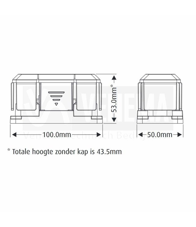 DC Modular ANL Zekeringhouder 60V 35-300A (for M8 fuse)