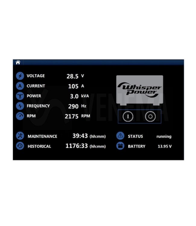 Afstandsbedieningspaneel 7" Touch full color voor WhisperPower generator