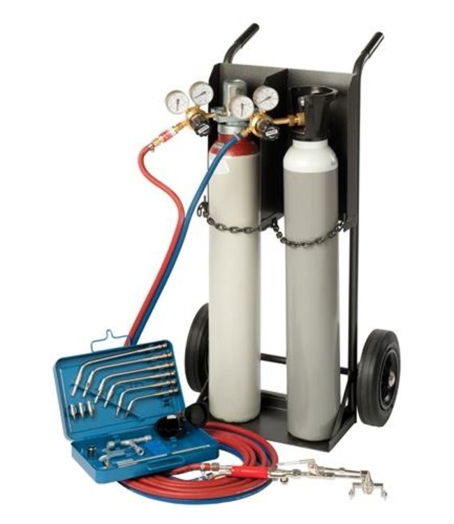 Lasset Autogeen 10 liter, (incl. acetyl. & zuurst. cilinder)