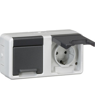 Opbouw wandcontactdoos spatwaterdicht