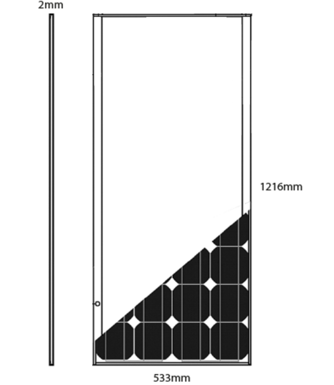 Semi flexibel zonnepaneel 110W