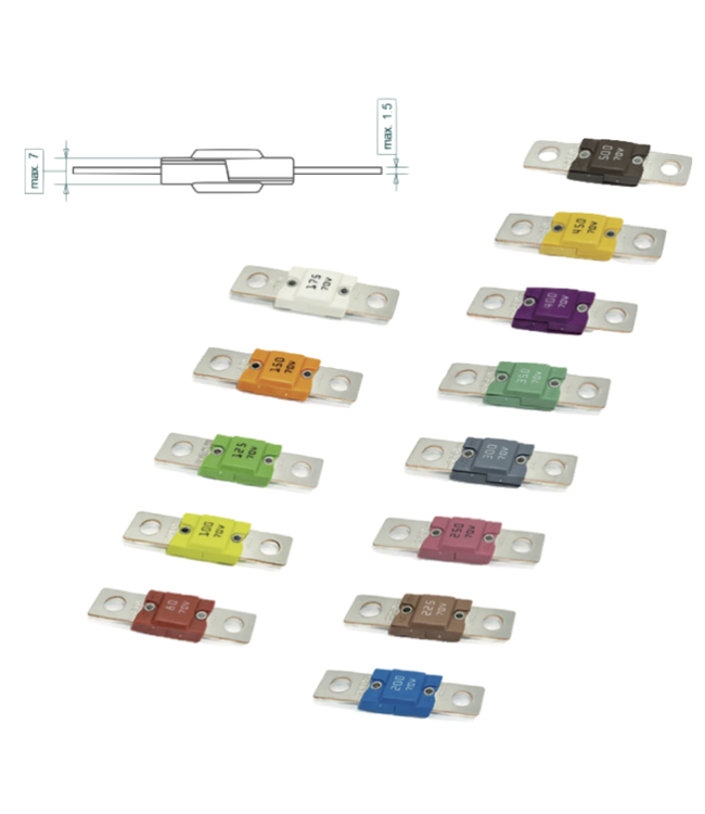 Mega zekeringen 70V (voor 48V systemen)