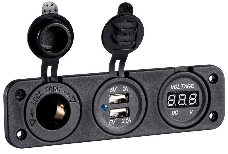 Osculati Voltmeter digitaal met DC-plug en USB-ingang