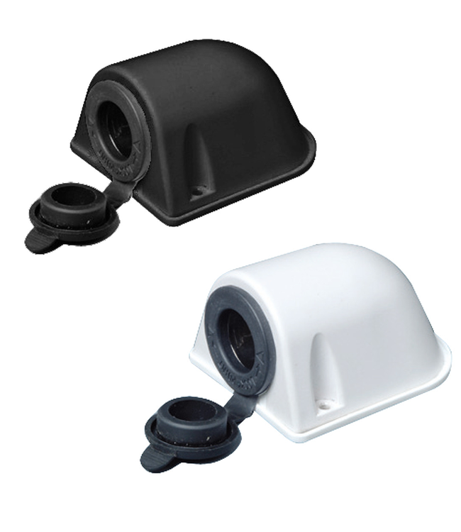 12V Stopcontact waterdicht zwart