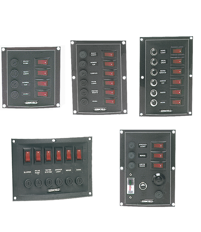 Schakelpaneel met 3 schakelaars & voltmeter