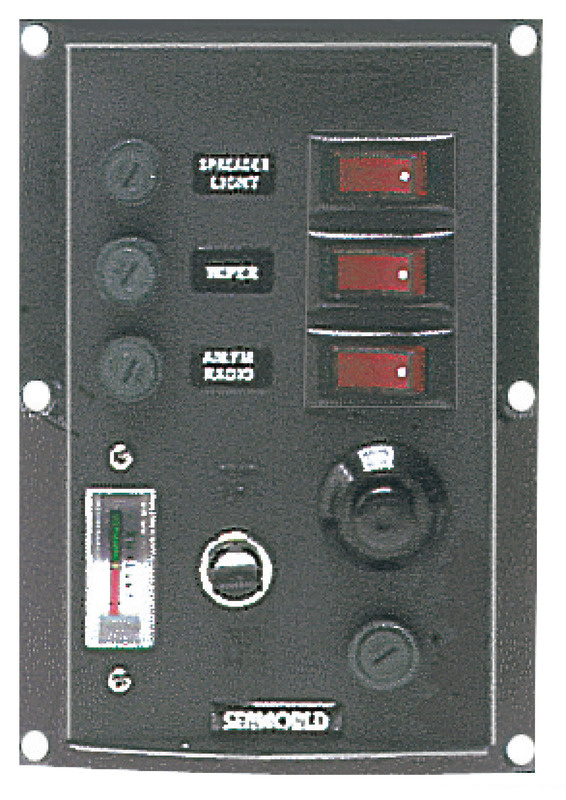 Osculati Schakelpaneel met 3 schakelaars & voltmeter