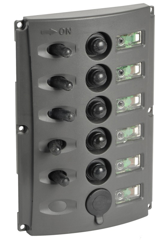 Osculati Elektrische schakelpaneel met 5 schakelaars + USB