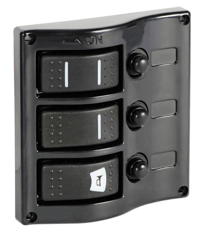 Marina Schakelpaneel met 3 schakelaars