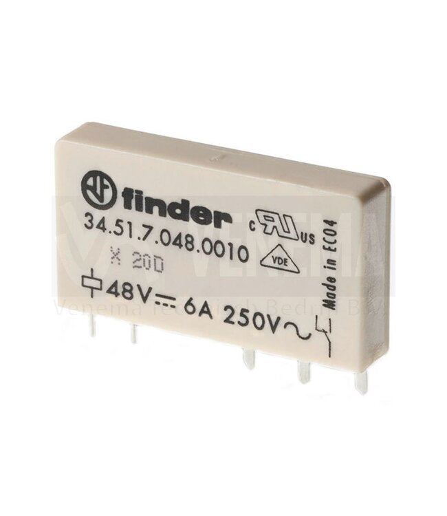 Elektromechanische smalle insteek-/printrelais 6A 60V