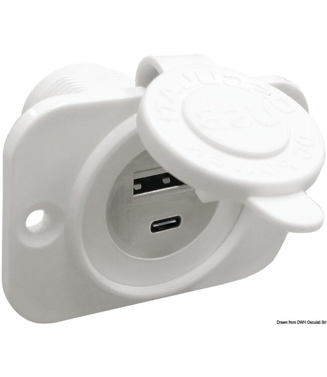 A-type USB-stekker + C-type wit