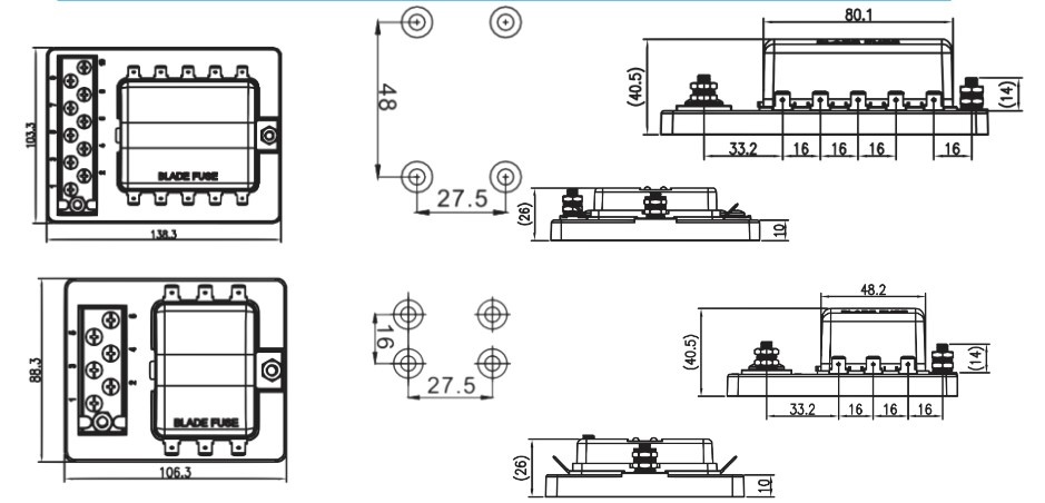 Zekeringhouder met busbar 10V, foto 2 van 2