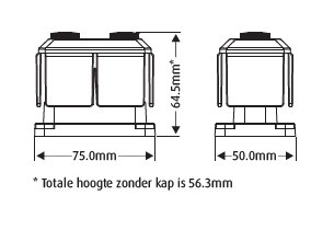 TBS Electronics TBS DCM geïsoleerde studs 2 aansluitbouten, foto 3 van 3