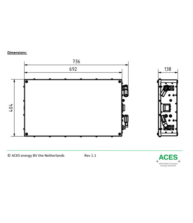 Aces Lithium accu HFP 48V 185Ah