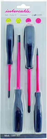 Intercable Schroeverdraaierset kruis+sleuf SLIM VDE 1000V, foto 2 van 2