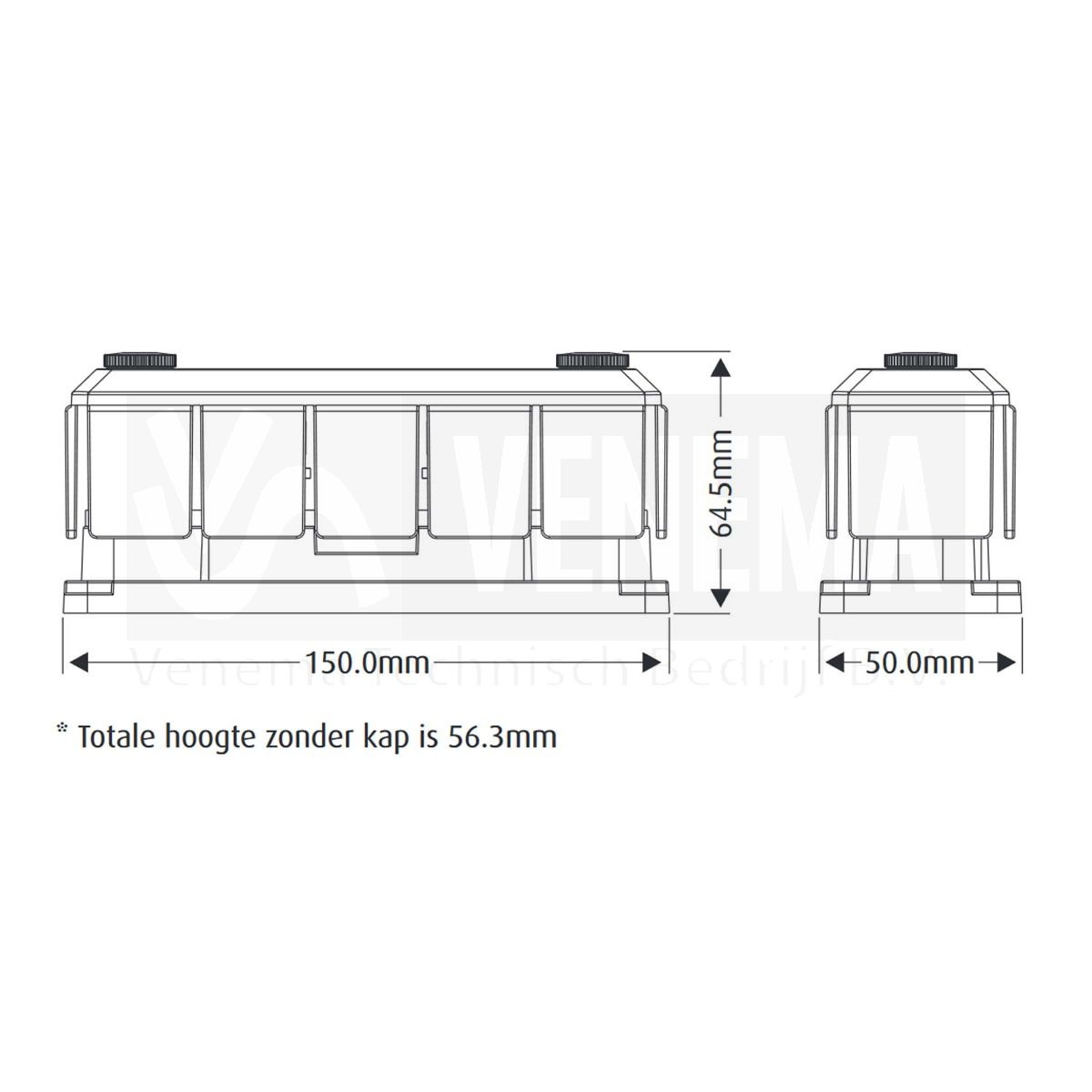 TBS Electronics DC Modular Class-T Zekeringhouder 450-600A, foto 2 van 2