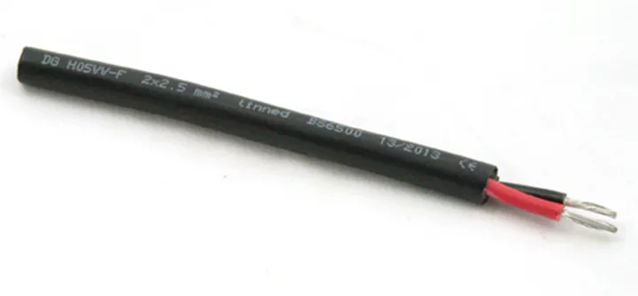 Ronde vertinde kabel zwart 2x2,5