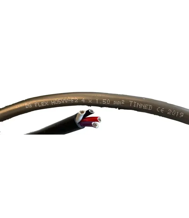 Ronde vertinde kabel zwart 2x1,5