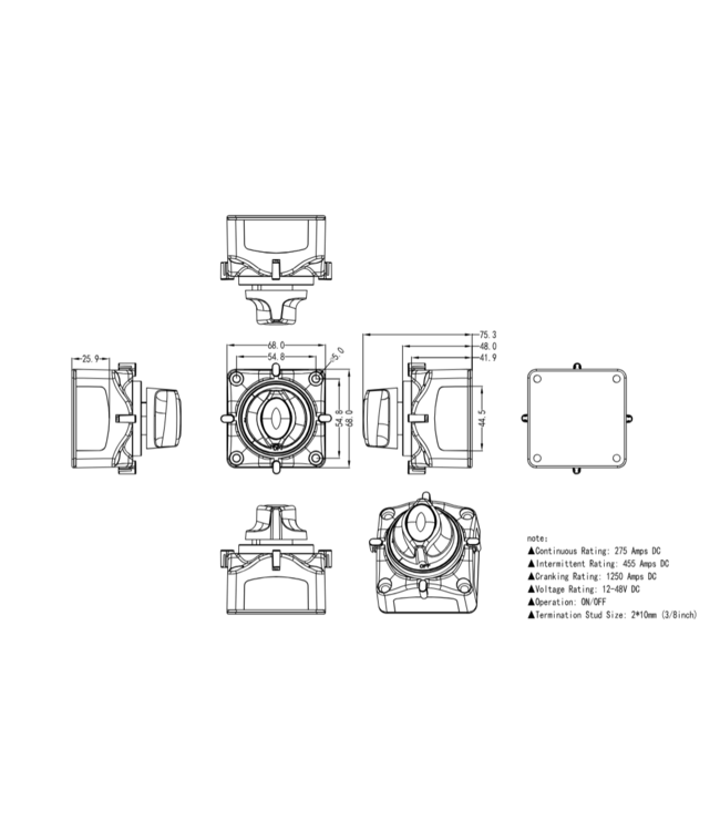 VTB Batterijschakelaar 275A