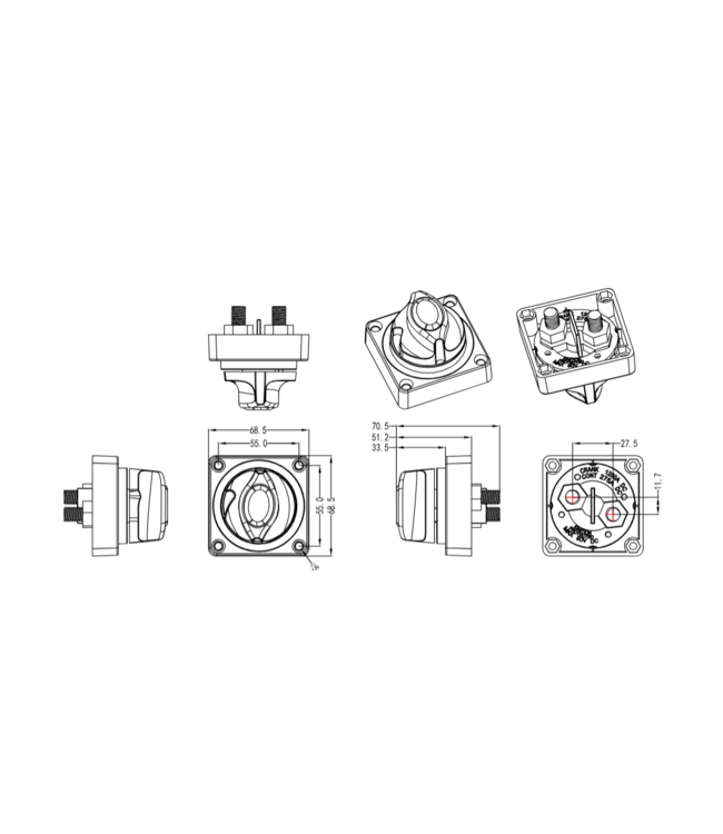 VTB Power batterijschakelaar 275A 12V