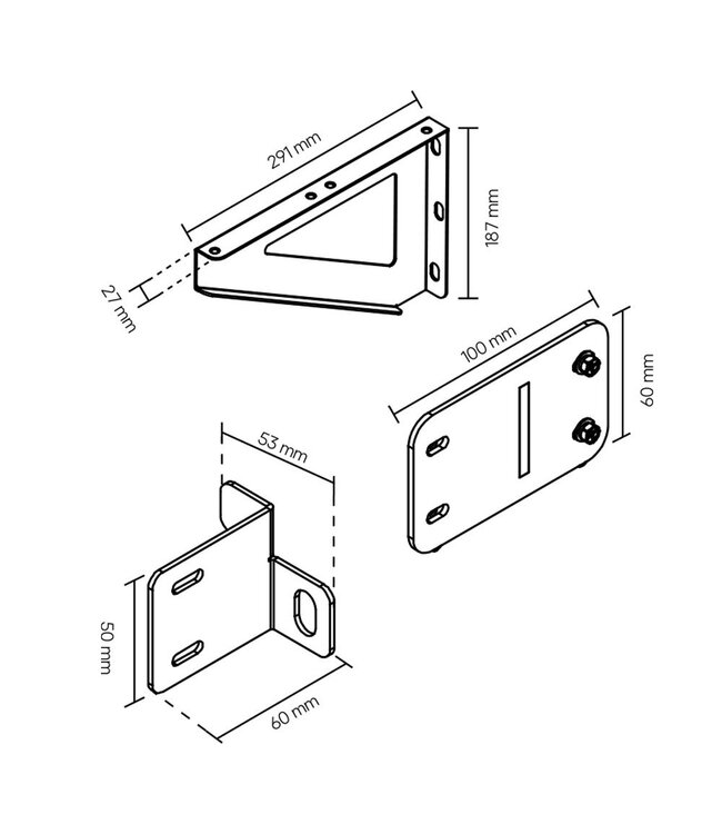 Pytes BK2 muurbrackets voor 2x Pytes V5