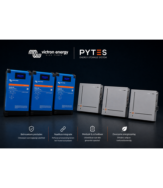 3 fase pakket Pytes 35,34 kWh en Victron Multi RS solar 18 kVa