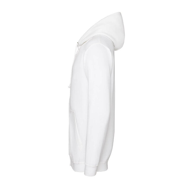 Basic hoodie met rits heren wit