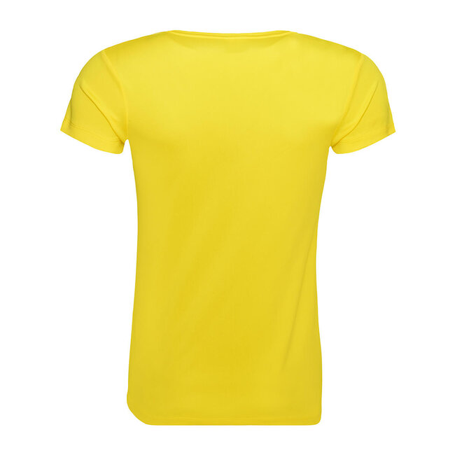 Basic T-shirt sport dames geel