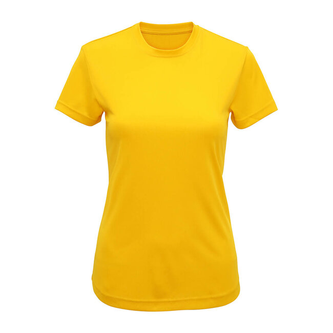 Basic t-shirt sport slim fit dames geel