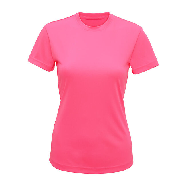 Basic t-shirt sport slim fit dames fel roze
