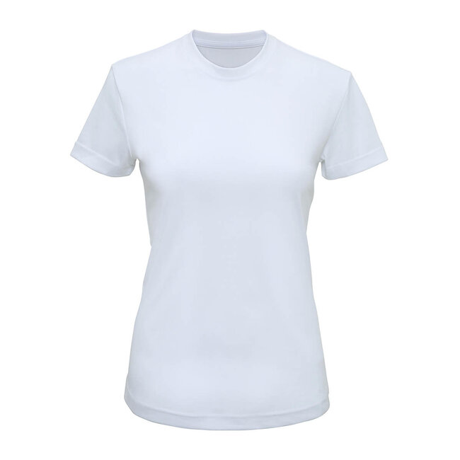 Basic t-shirt sport slim fit dames wit