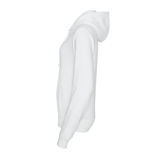 Basic hoodie met rits dames wit