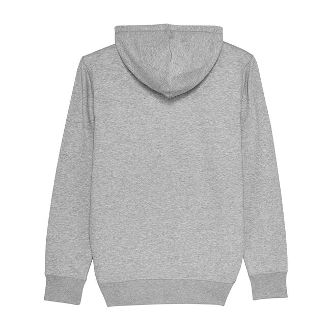Premium Hoodie Met Rits Unisex Gemeleerd Grijs