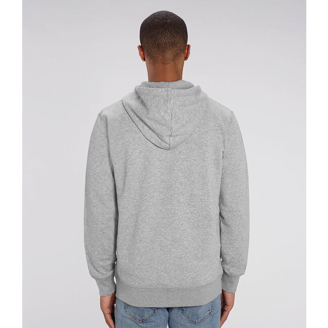 Premium Hoodie Met Rits Unisex Gemeleerd Grijs