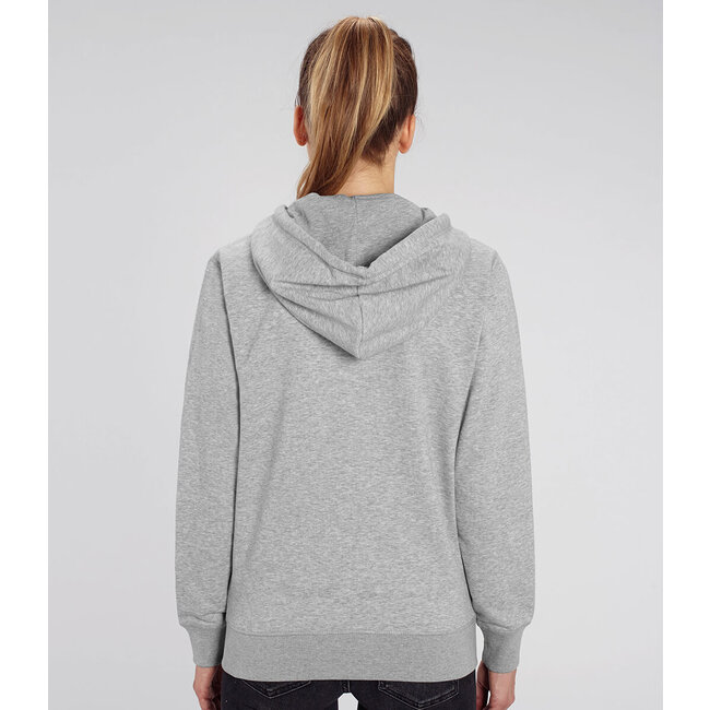 Premium Hoodie Met Rits Unisex Gemeleerd Grijs