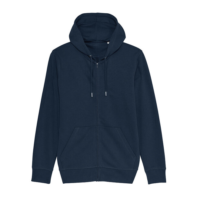 Premium Hoodie Met Rits Unisex Navy Blauw