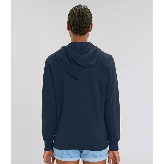Premium Hoodie Met Rits Unisex Navy Blauw