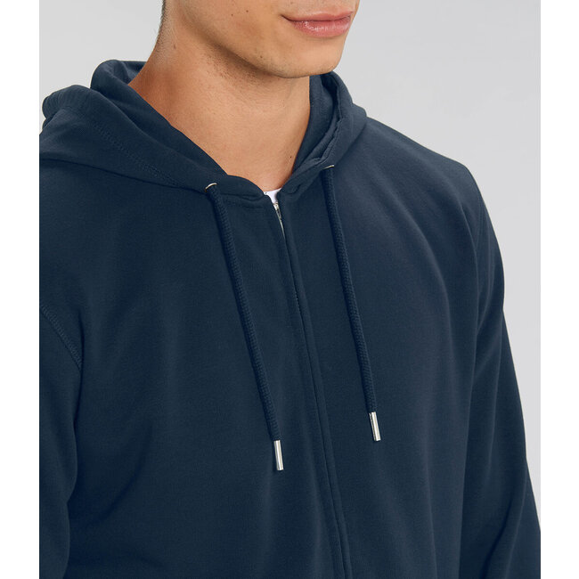 Premium Hoodie Met Rits Unisex Navy Blauw