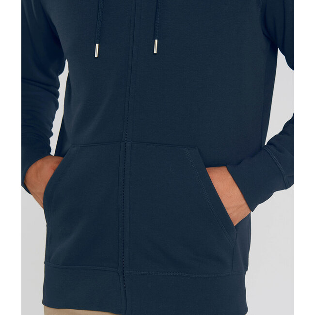 Premium Hoodie Met Rits Unisex Navy Blauw