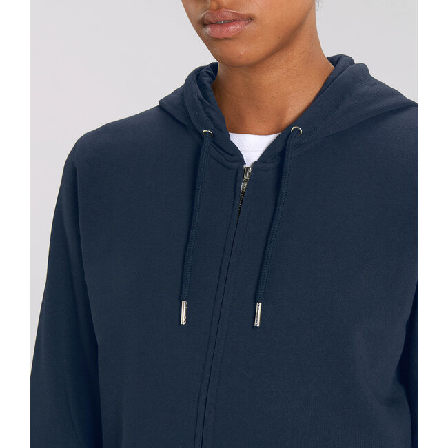 Premium Hoodie Met Rits Unisex Navy Blauw