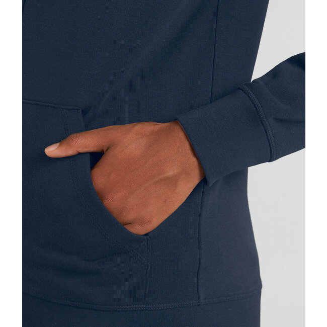 Premium Hoodie Met Rits Unisex Navy Blauw