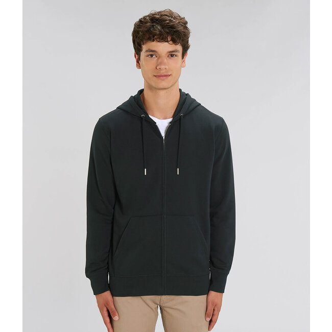 Premium Hoodie Met Rits Unisex Zwart