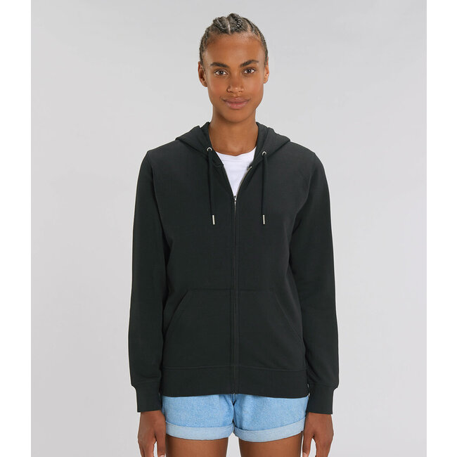 Premium Hoodie Met Rits Unisex Zwart