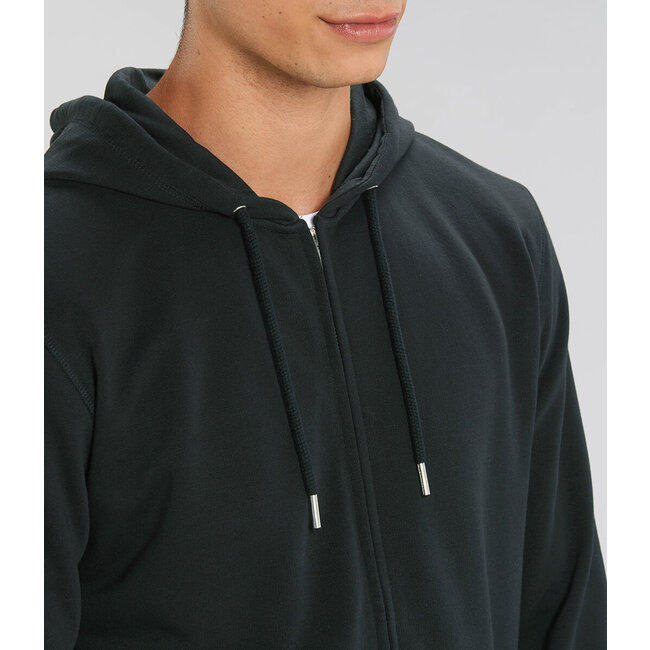 Premium Hoodie Met Rits Unisex Zwart