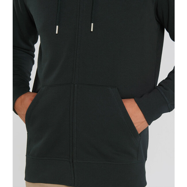 Premium Hoodie Met Rits Unisex Zwart