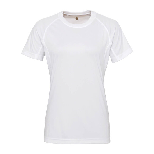 TriDri Premium t-shirt sport slim fit dames wit