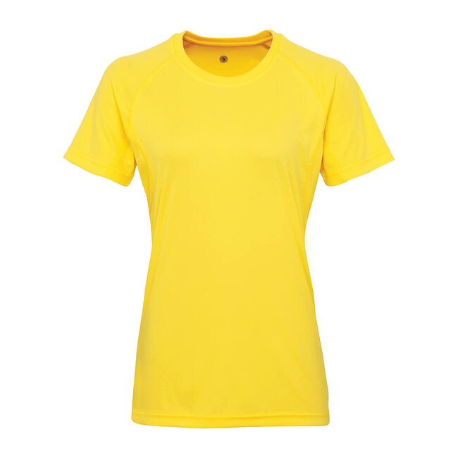 Premium t-shirt sport slim fit dames geel