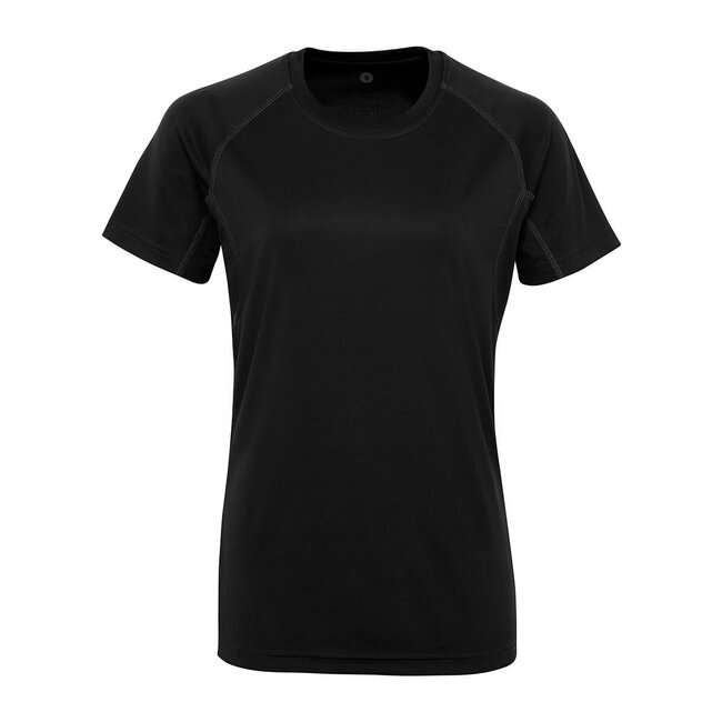 TriDri Premium t-shirt sport slim fit dames zwart