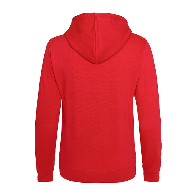 Basic hoodie met rits dames rood