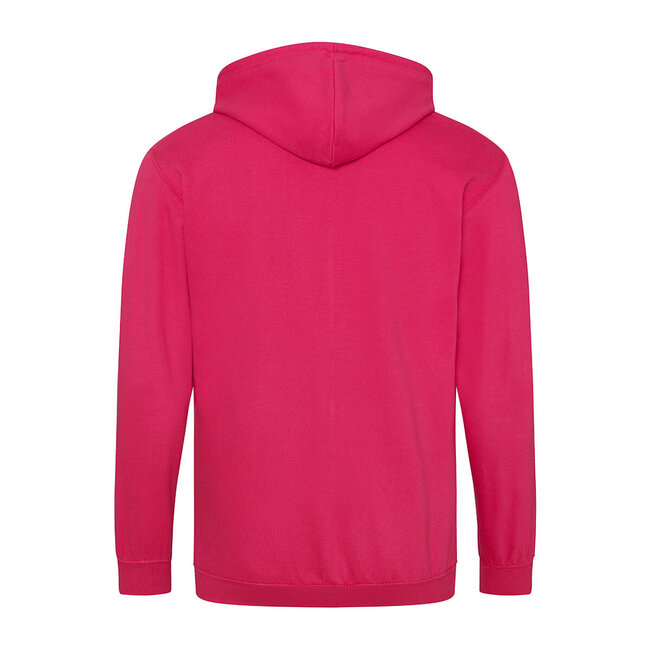 Basic hoodie met rits heren roze